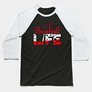 Men_s Women_s T Shirt Baseball Life White Red Ball Funny Baseball T-Shirt